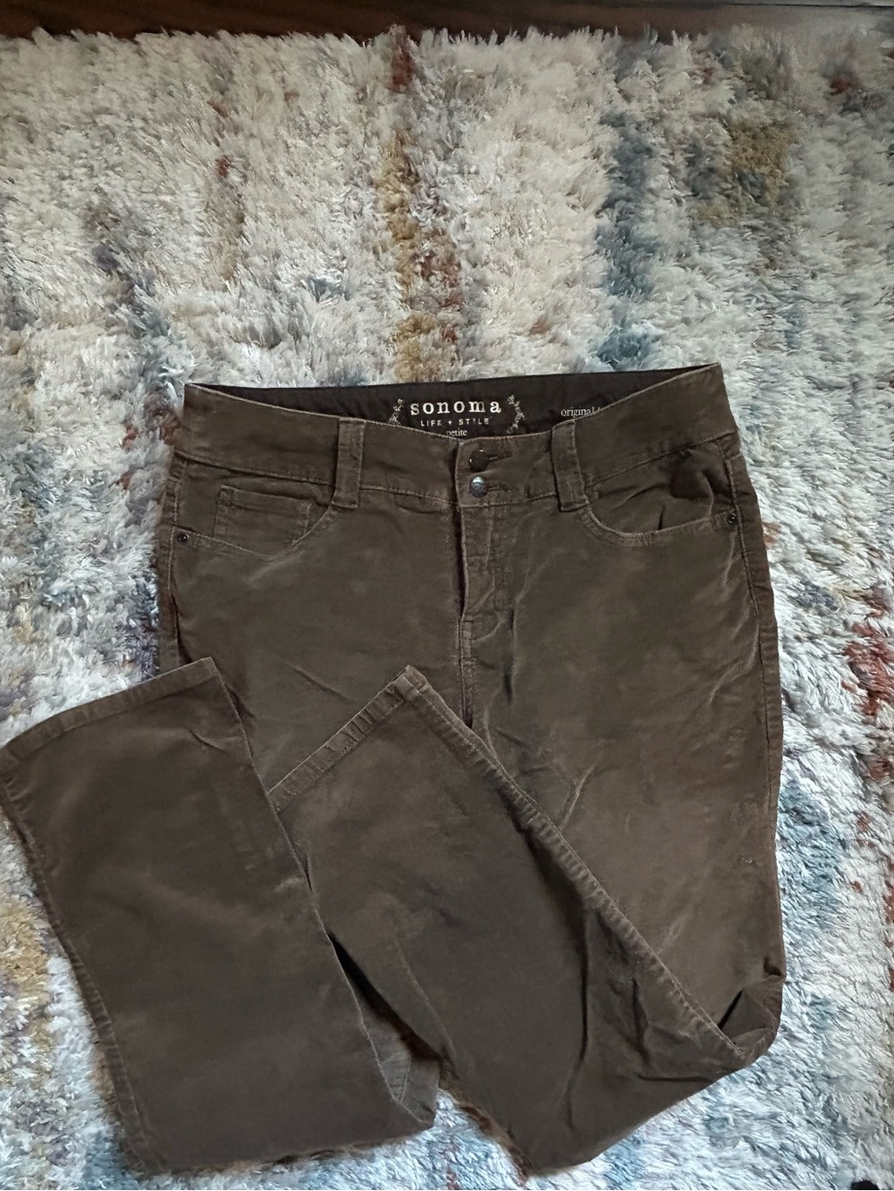 Sonoma Women's Olive Brown Corduroy Jeans